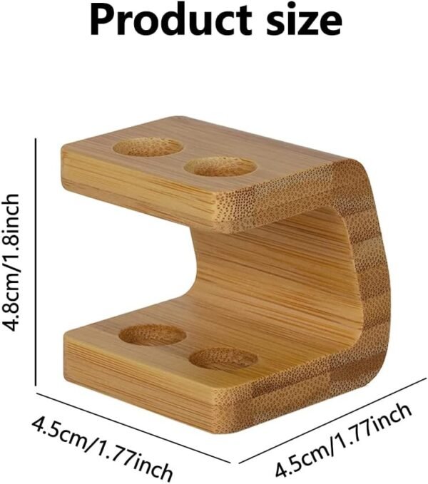 Toothbrush Head Holder, Freestanding Bamboo Storage Holder, Durable Bamboo Toothbrush Holders for Bathroom, Toothbrush Organiser Bathroom Accessories, Practical and Versatile(Size:2 Slots) - Image 2