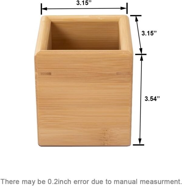 Makeup Brush Holder Organizer for Vanity, Hair Brush Holder Organizer for Bathroom Countertop, Bamboo - Image 2