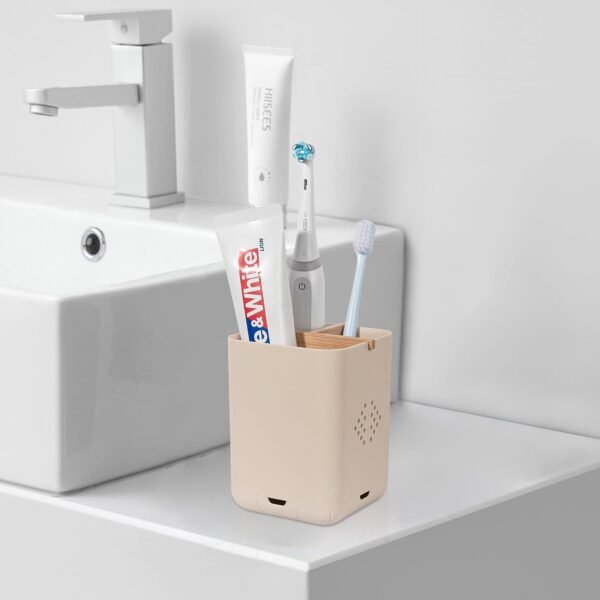 Toothbrush Holders for Bathrooms, Electric Toothbrush Holder Kids Toothbrush and Toothpaste Organizer for Countertop Vanity Accessories Storage (3 Slots Cream) - Image 2