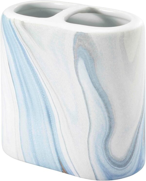 - Toothbrush Holder, Resin Countertop Accessories, Guest Bathroom Essentials (Waves , Blue)