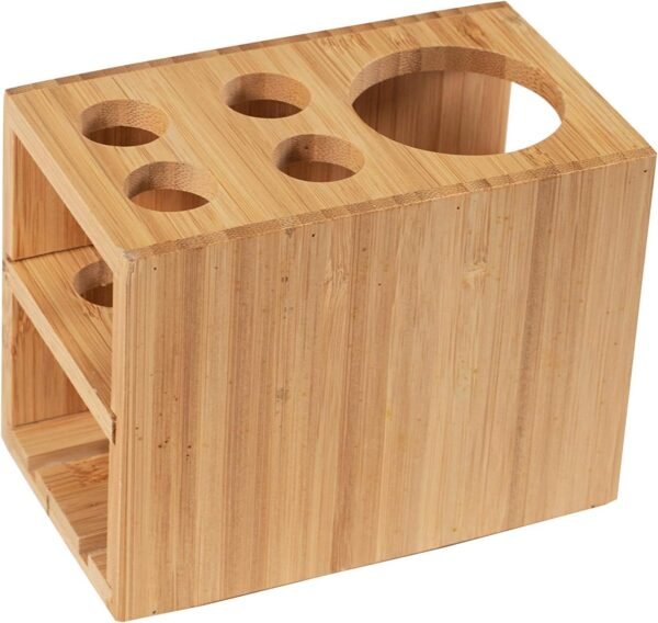 Toothbrush Holder, Stores 4 Toothbrushes and 1 Toothpaste, Made of 100% Sustainable Bamboo, Stylish Bathroom Organizer Accessory, Easy to Clean and Odor Resistant