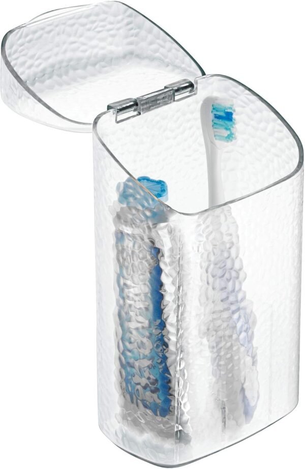 Toothbrush Holder Dental Center for Toothpaste, Electric Toothbrush, Water Flosser, Bathroom Countertop Organizer, Clear