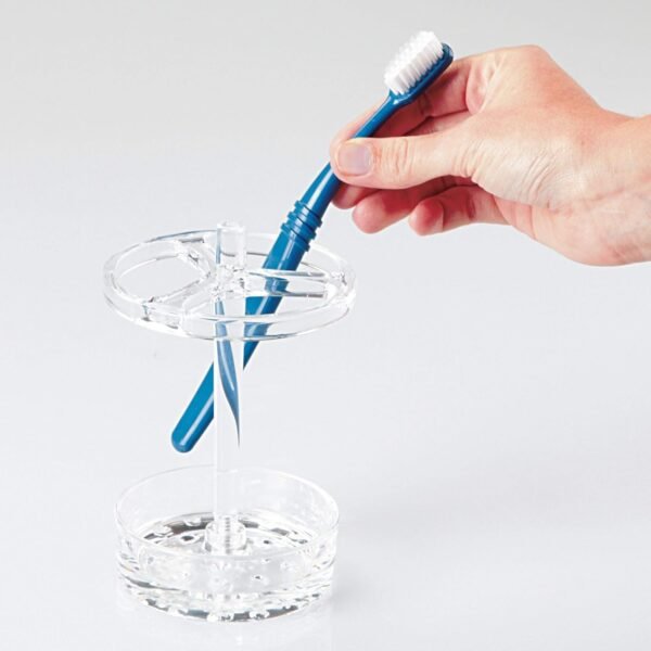 Toothbrush Holder for Normal to Large Toothbrushes, Spin Brushes, and Toothpaste, The Eva  - 3.75" x 3.75" x 5.75", Clear - Image 2