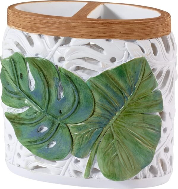 Toothbrush Holder, Palm Tree Leaves Inspired  Decor ( )