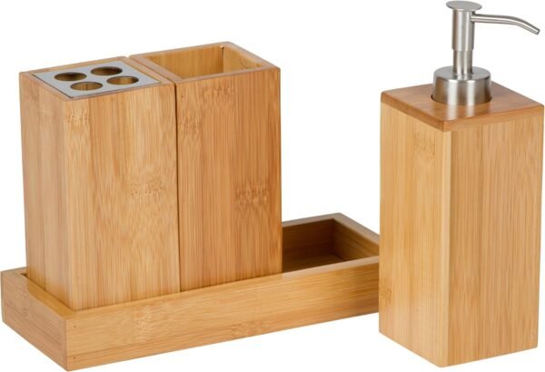 Bath Set Bath Caddy - 100% Natural Bamboo - Image 2