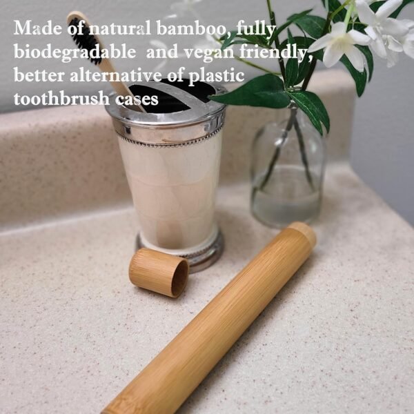 Bamboo Toothbrush Travel Case Pack of 6 Biodegradable and Eco Friendly - Image 2